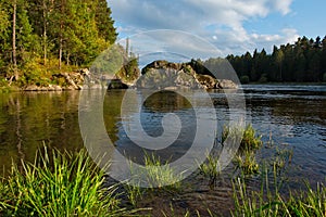 Sunny evening on the Biya river