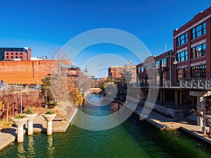 Sunny exterior view of the bricktown photo