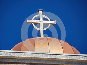 Sunny exterior view of the dome of St Peter the Apostle photo