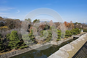 Sunny exterior view of the historical Nijo Castle