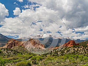 Sunny exterior view of landscape of Garden of the Gods