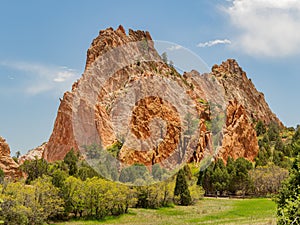 Sunny exterior view of landscape of Garden of the Gods