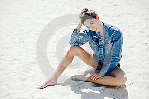 Sunny girl on a beach