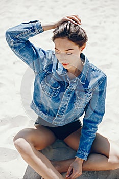 Sunny girl on a beach