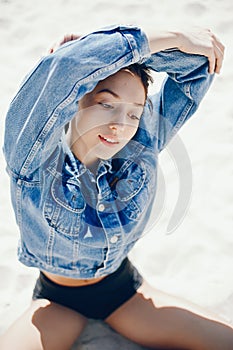 Sunny girl on a beach