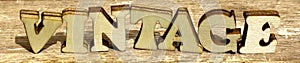 sunny golden wooden letters VINTAGE retro style