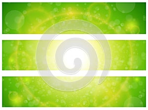 Sunny green banners