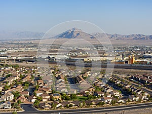 Sunny high angle view of the Henderson skyline