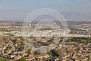 Sunny high angle view of the Henderson skyline