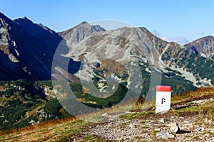 sunny hill tops in summer. mountain border between poland and slovakia