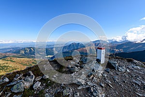 sunny hill tops in summer. mountain border between poland and slovakia