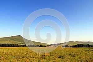 Sunny hills, forests and grasslands