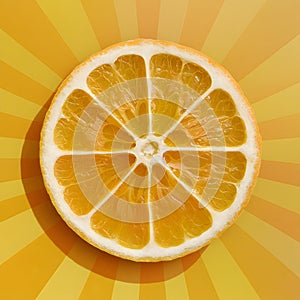 Sunny imagery orange slice evokes the warmth of sunlight