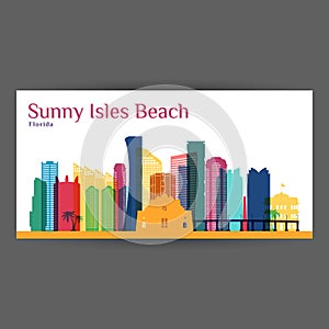 Sunny Isles Beach city architecture silhouette.