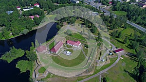 Sunny June day in the fortress Korela. Priozersk, Russia