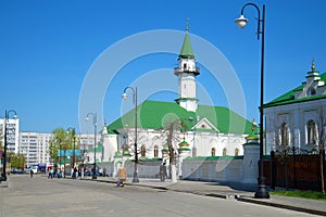 Sunny May Day at the Al-Mardjani Mosque. Kazan