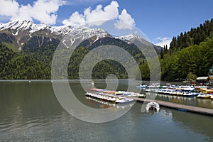 Sunny May day on Ritsa lake