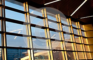 Sunny modern windows in Vnukovo International Airport