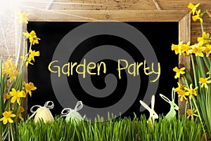 Sunny Narcissus, Easter Egg, Bunny, Text Garden Party