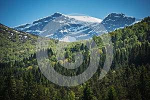 Sunny Norwegian Mountainscape Panorama