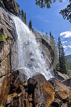 Sunny Ouzel Falls Spray Side View