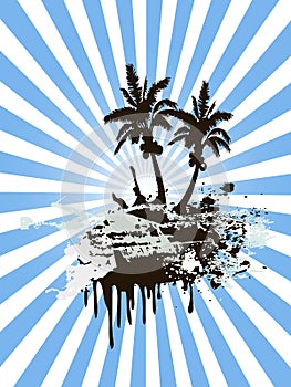 Sunny palm tree island
