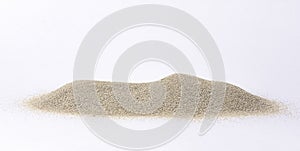 Sunny pile of sand on white background