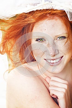 Sunny portrait if redhead