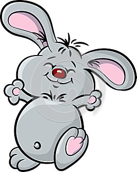 Sunny riant rabbit, vector illustration