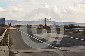 Sunny road with truck