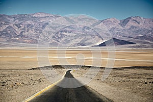 Sunny scenery of the Artist Drive in Death Valley National Park, California - USA