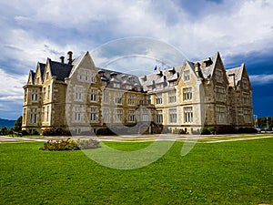 Sunny scenery of the Palace of La Magdalena in Santander, Spain