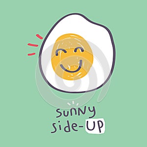 Sunny side up cute cartoon vector