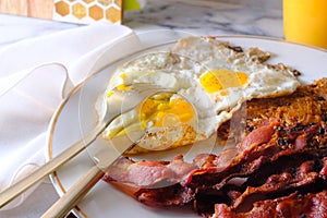 Sunny Side Up Eggs Bacon