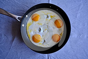 Sunny Side Up Eggs in a Pan