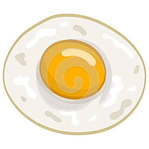 Sunny Side Up Fried Egg Doodle Drawing Vector Illustration