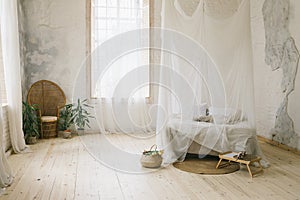 Sunny Skandinavian style interior bedroom photo