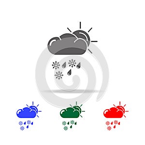 sunny sleet whether icon. Elements of weather in multi colored icons. Premium quality graphic design icon. Simple icon for website