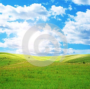 Sunny spring day and field