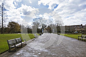 Sunny spring day in Regent`s park in London photo