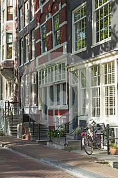 Sunny street in Amsterdam