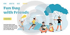 Sunny summer day outdoor pastime landing page