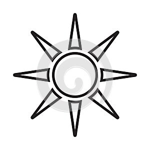 Sunny sun line art icon for apps and websites