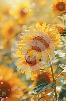 sunny sunflowers giclee print