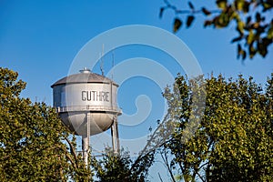 Sunny view of the big Guthre water tower