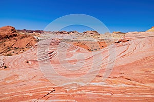 Sunny view of the Firewave of Valley of Fire State Park