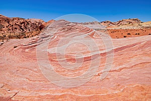 Sunny view of the Firewave of Valley of Fire State Park