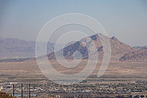 Sunny view of the Frenchman Mountain from the Amargosa Trail