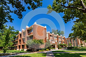 Sunny view of the Jeannine Rainbolt, College of education of The University of Oklahoma