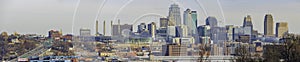 Sunny view of the Kansas City Cityscape from Penn Valley Park